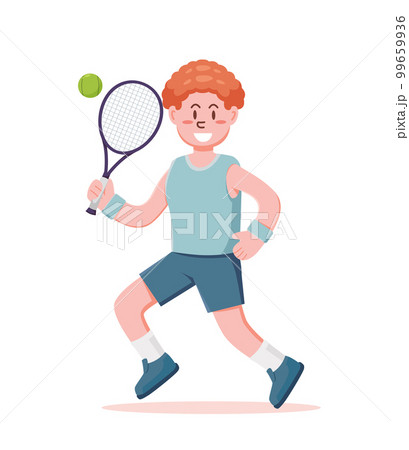 people character playing tennis vector illustration 99659936