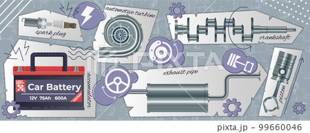 Auto Parts Realistic Collage Auto Parts Realistic Collage 99660046