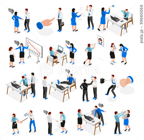 Bad Boss Isometric Icon Set 99660068