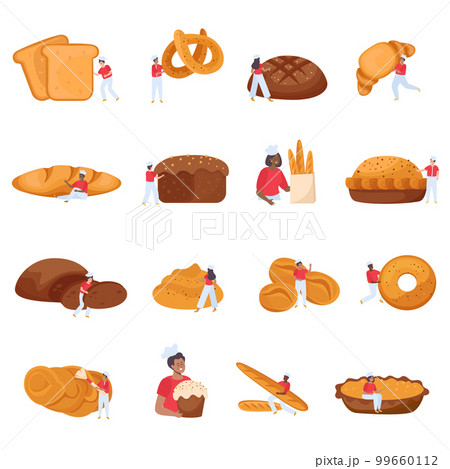 Baking Bread Icons Set 99660112