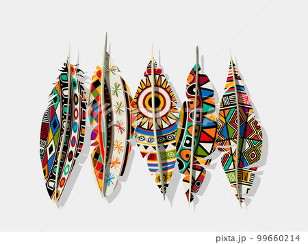 American Indian decorated feathers 99660214