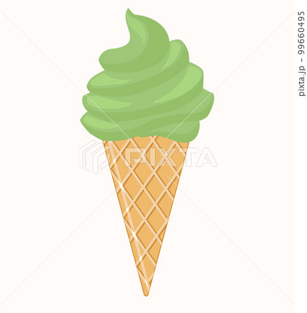 Matcha ice cream icon isolated vector for stickers, postcards, notebook Matcha ice cream icon isolated vector for stickers, postcards, notebook 99660495