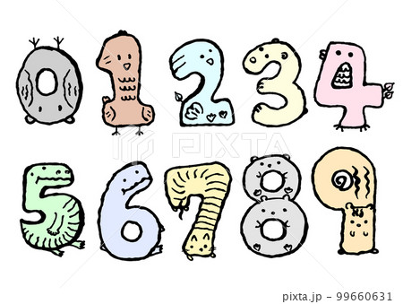 数字フォント_カラフル 99660631