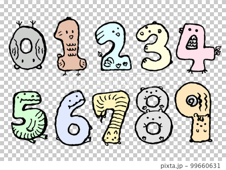 数字フォント_カラフル 99660631