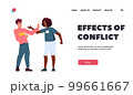 Couple Quarrel Landing Page Template. Man And Woman Characters Shouting At Each Other With Tense Emotions 99661667