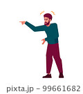 Angry Man Yelling Loudly Expressing Frustration And Anger. Aggressive Annoyed Male Character with Raised Voice 99661682