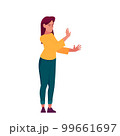 Female Character Expresses Intense Frustration And Anger By Yelling Loudly With A Raised Voice and Gesturing Hands. 99661697