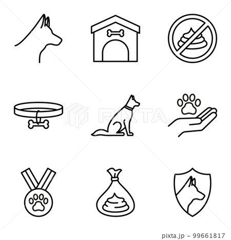 Set of pet related icons. Pet shop. Pictogram isolated on white background. Set of pet related icons. Pet shop. Pictogram isolated on white background. 99661817