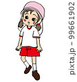 体操服に帽子をかぶった園児女の子 99661902