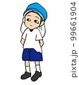 体操服に帽子をかぶった園児男の子 99661904