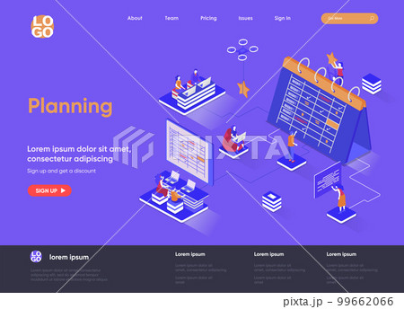 Planning isometric landing page. Planning isometric landing page. 99662066