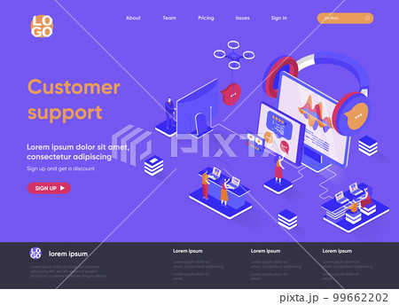 Customer support isometric landing page. 99662202
