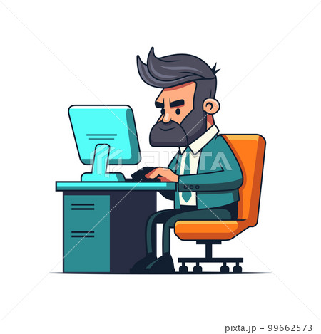 Programmer at Working. Developing and Coding with Task. Vector 99662573