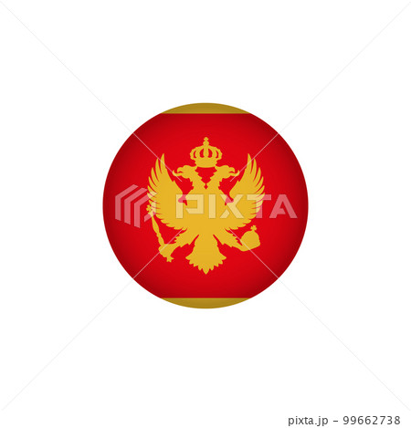 Montenegro Europe Flag Icon. European Country Circled Flag. Stock Vector Graphics Element