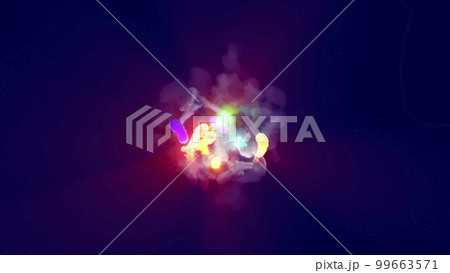 3D rendering of fireballs flying along a complex trajectory 3D rendering of fireballs flying along a complex trajectory 99663571
