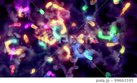 3D rendering of fireballs flying along a complex trajectory 99663595