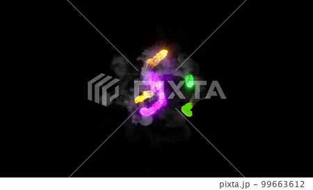 3D rendering of fireballs flying along a complex trajectory 3D rendering of fireballs flying along a complex trajectory 99663612