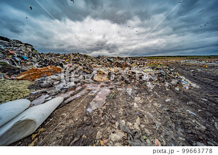 Large landfill near the metropolis in autumn. Large landfill near the metropolis in autumn. 99663778