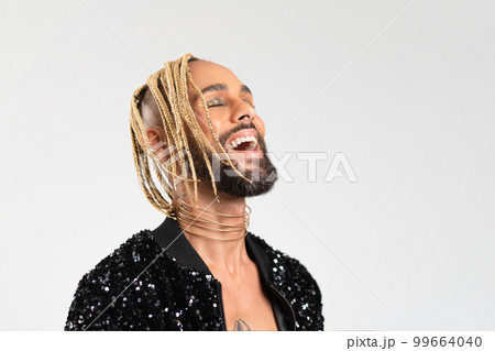 Gay man portrait isolated on white Gay man portrait isolated on white 99664040