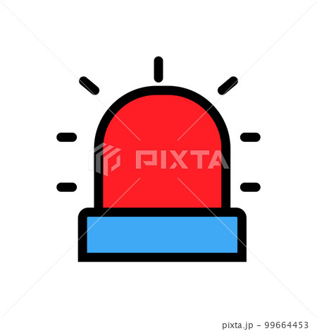 Siren line icon isolated on white background. Black flat thin icon on modern outline style. Linear symbol and editable stroke. Simple and pixel perfect stroke vector illustration. 99664453