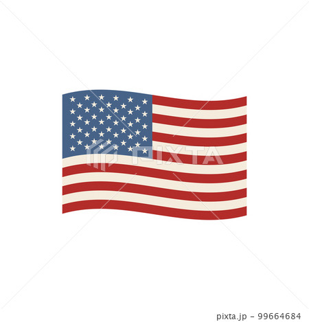 Waving flag of United States of America. Vector illustration. 99664684