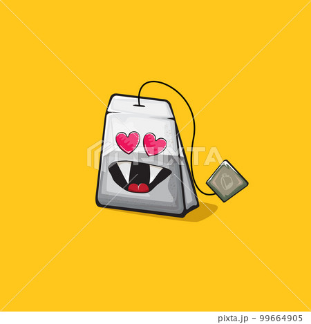 Premium Vector | Funny cartoon cup of tea character with tea bag