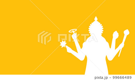 indian god lord vishnu. ethnic deity of Hinduism mythology. vector illustration design 99666489