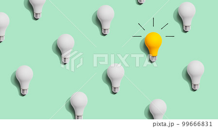 One out unique idea light bulb concept 99666831