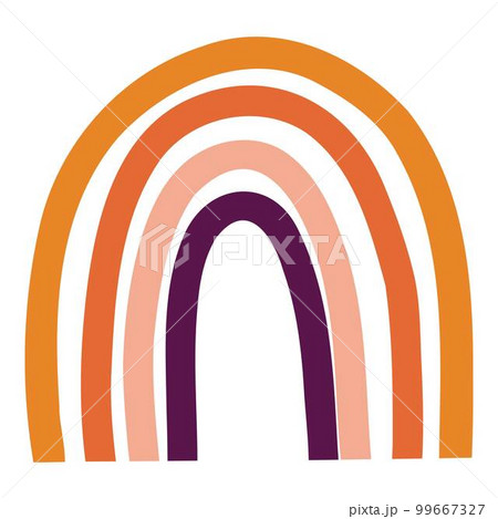 Cute colorful rainbow. Childish flat vector illustrations collection. Weather forecast, meteorology. Rainy clouds and stars isolated on white background. T shirt print design element 99667327