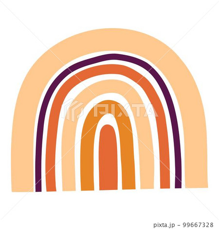 Cute colorful rainbow. Childish flat vector illustrations collection. Weather forecast, meteorology. Rainy clouds and stars isolated on white background. T shirt print design element 99667328