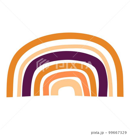 Cute colorful rainbow. Childish flat vector illustrations collection. Weather forecast, meteorology. Rainy clouds and stars isolated on white background. T shirt print design element 99667329