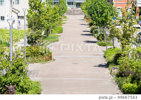 【太田川駅】学校へと続く広場の風景 99667563