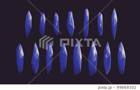 Crystals and natural minerals collection. Cartoon Magic Gemstones set. Game assets. vector illustration 99668302