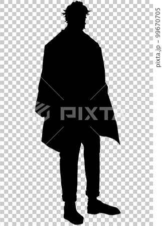 紳士站立剪影 99670705