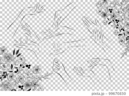 漂亮的手,線條圖,簡單的線條 漂亮的手,線條圖,簡單的線條 99670830