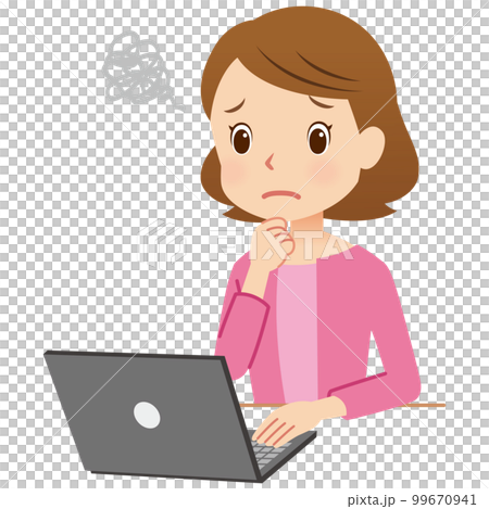 A woman who operates a computer, a housewife A woman who operates a computer, a housewife 99670941