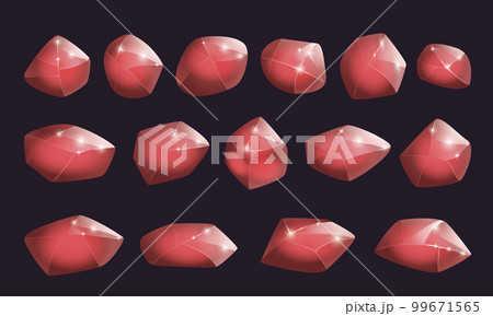 Crystals and natural minerals collection. Cartoon Magic Gemstones set. Game assets. vector illustration 99671565