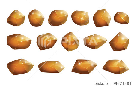 Crystals and natural minerals collection. Cartoon Magic Gemstones set. Game assets. vector illustration 99671581