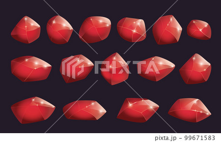 Crystals and natural minerals collection. Cartoon Magic Gemstones set. Game assets. vector illustration 99671583