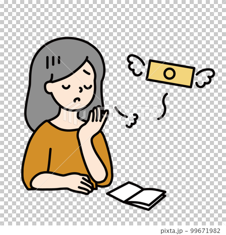 金欠で悩む女性 金欠で悩む女性 99671982