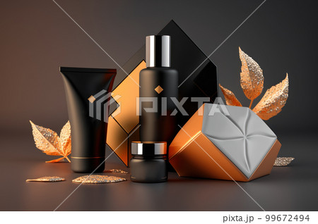 Cosmetics mockup minimal product trendy chic design background. Cosmetics mockup minimal product trendy chic design background. 99672494