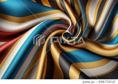 Drapery satin fabric background texture with stripes 3d illustration 99673010