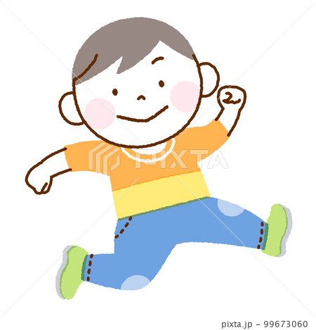 ジャンプする子供のイラスト 走りだす男の子 ジャンプする子供のイラスト 走りだす男の子 99673060