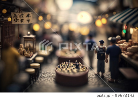 Macro View From the fish market in Tiny Little Town City before Sunset Time 99673142