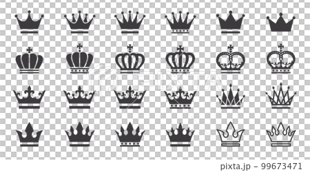 皇冠皇冠圖標集插圖單色 99673471