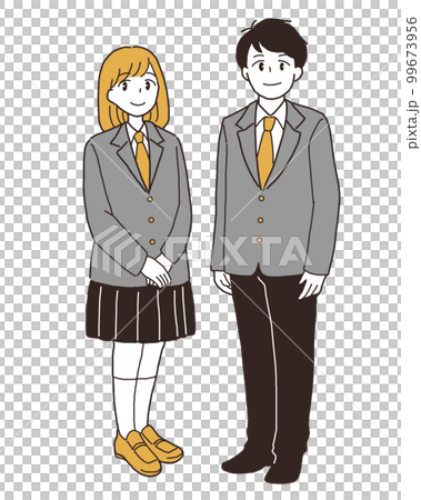 高中男生女生全身插畫 99673956