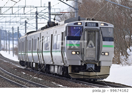 千歳線　島松ー北広島　JR北海道　733系0番台　B-119編成（札幌） 99674162