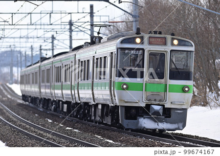 千歳線　島松ー北広島　JR北海道　721系　F-3222編成（札幌）　快速　エアポート 99674167