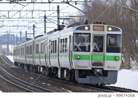 千歳線　島松ー北広島　JR北海道　721系　F-5202編成（札幌）　快速　エアポート 99674168