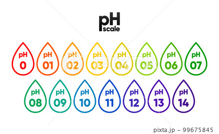 PH scale meter for acidic and alkaline solutions. Acid-base balance scale. Chemical test. Vector illustration. 99675845